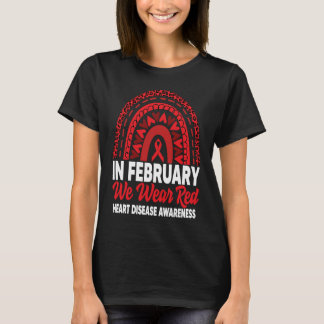 In februari Draag we het bewustzijn van rode hartz T-shirt