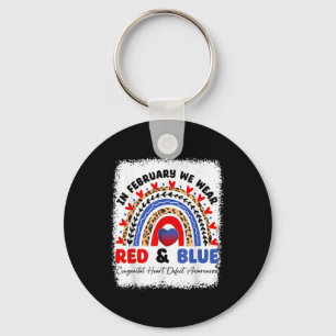In februari Draag we Red & Blue CHD Awareness Sleutelhanger