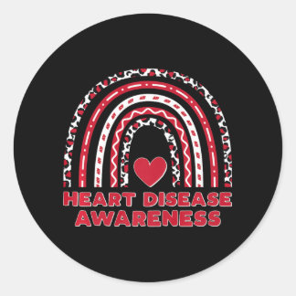 In februari Draag we Red Heart Disease Awareness P Ronde Sticker