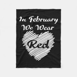 In februari dragen we een rode hartziekte fleece deken