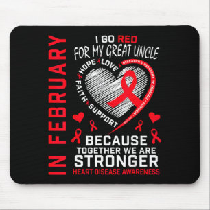 In februari ga ik rood voor hartziekte van mijn gr muismat
