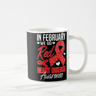 In Februari Gaan We Rood Hartziektebewustzijn Rood Koffiemok