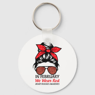 In februari hebben we het bewustzijn van rode hart sleutelhanger