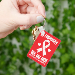 In February We Go Red for Heart Disease Awareness Sleutelhanger