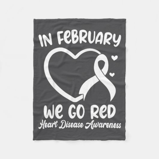 In February We Go Red Heart Disease Awareness Mont Fleece Deken (Voorkant)