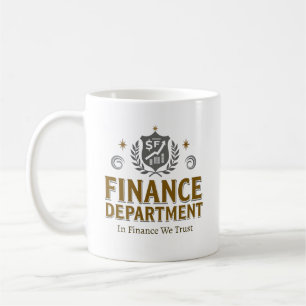In Finance We Trust – Aangepaste naam Koffiemok