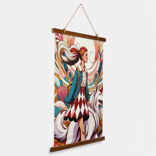 In Fool's Steps - Hout Topped Wandtapijt Hangend Wandkleed (Gebogen)