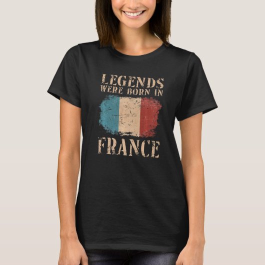 in Frankrijk zijn Franse vlaggeleggers geboren T-shirt (Voorkant)