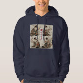 "In Full Bloom" Japanese Cat in Kimono Hoodie (Voorkant)