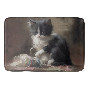 In Fun Black en White Kitten Badmat