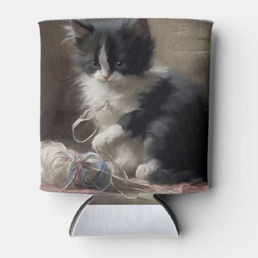 In Fun Black en White Kitten Blikjeskoeler (Voorkant)