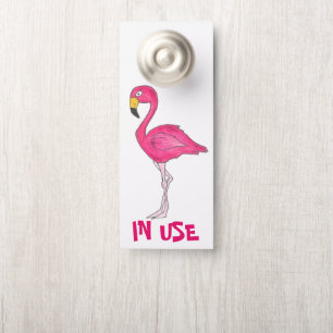 In gebruik / Vacant Roze Flamingo Bird Bathroom De