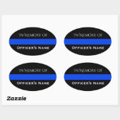 IN GEHEUGEN VAN DE FALLEN OFFICER THIN BLUE LINE S OVALE STICKER (Vel)