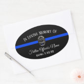 IN GEHEUGEN VAN DE FALLEN OFFICER THIN BLUE LINE S OVALE STICKER (Envelop)