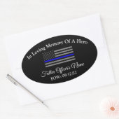 IN GEHEUGEN VAN FALLEN OFFICER OVAL BUMPERSTICKER OVALE STICKER (Envelop)