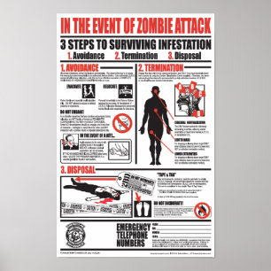 IN GEVAL VAN ZOMBIE-AANSLAG POSTER