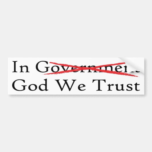 In God vertrouwen we Bumpersticker (Voorkant)