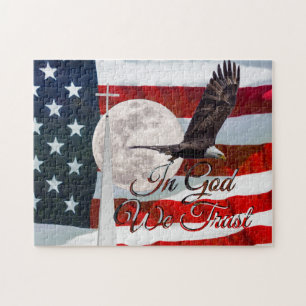 In God vertrouwen we Jigzaag Puzzle Legpuzzel