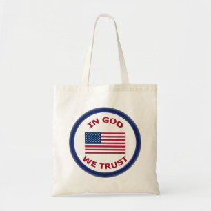In God vertrouwen we op patriottische Canvas tasse Tote Bag