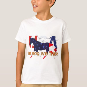 In God vertrouwen we patriottisch paard T-shirt