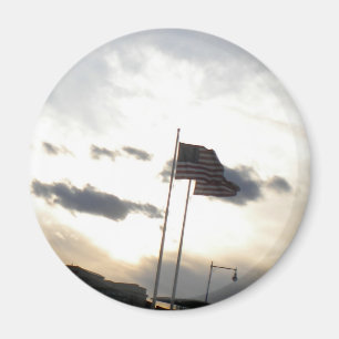 In God vertrouwen wij Amerikaanse vlag (Sunset) Ma Magneet