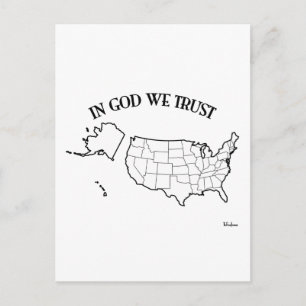 In God vertrouwen wij met de Amerikaanse contouren Briefkaart