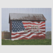 In God vertrouwen wij op het schuurpapier Tissuepapier (Voorkant)