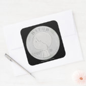 In God vertrouwen wij Vierkante Sticker (Envelop)