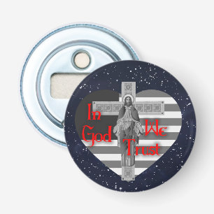 In God we Trust Button Flesopener