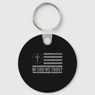 In God We Trust Jezus Kruis Usa Vlag Religieus Gel Sleutelhanger