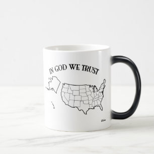 In God We Trust met Amerikaanse omtreklijn Magische Mok