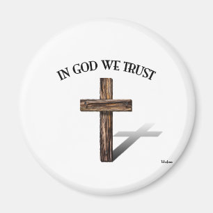 In God We Trust met robuuste kruis Magneet