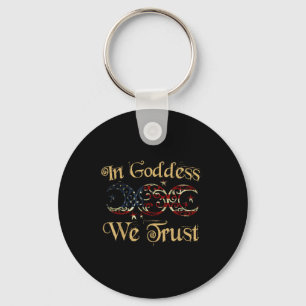 In Goddess We Trust Triple Moon USA Patriotic 4th Sleutelhanger