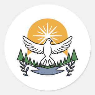In Gods Geest staan wij op – geloof en vrijheid Ronde Sticker
