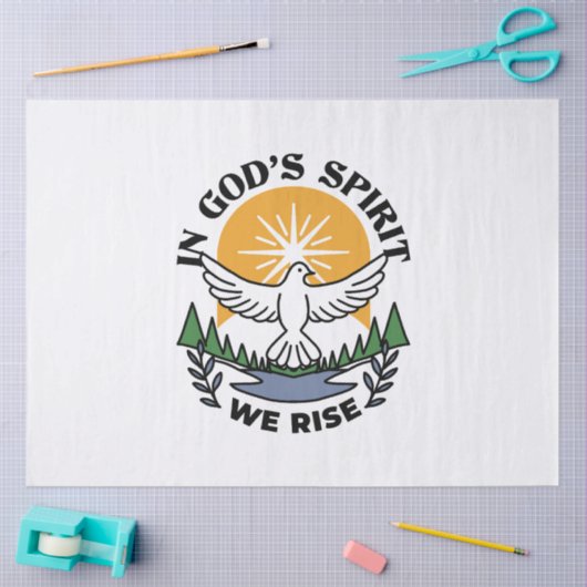 In Gods Geest staan wij op – geloof en vrijheid Tissuepapier (Craft)