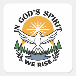 In Gods Geest staan wij op – geloof en vrijheid Vierkante Sticker