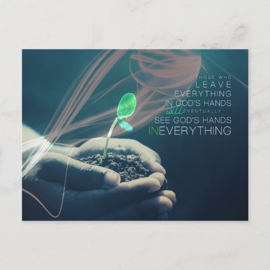 In Gods handen Briefkaart (Voorkant)