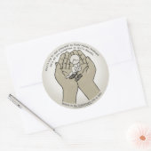 In Gods handen Ronde Sticker (Envelop)