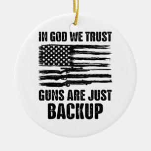 In godsnaam, we vertrouwen erop dat Pistolen Ameri Keramisch Ornament
