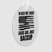 In godsnaam, we vertrouwen erop dat Pistolen Ameri Ornament (voorkant)