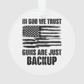 In godsnaam, we vertrouwen erop dat Pistolen Ameri Ornament (achterkant)