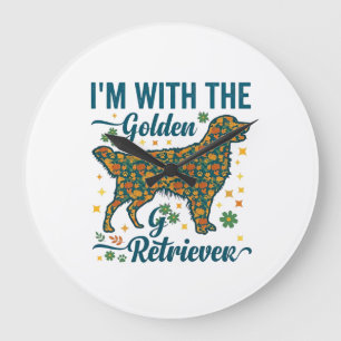 In Gouden Retriever Hond Halloween Pompoenen Blade Grote Klok
