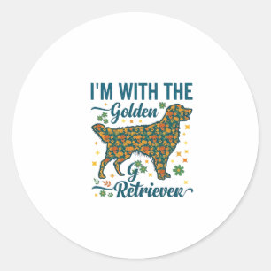 In Gouden Retriever Hond Halloween Pompoenen Blade Ronde Sticker