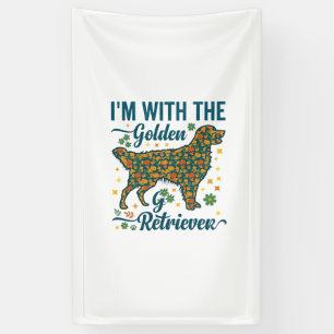 In Gouden Retriever Hond Halloween Pompoenen Blade Spandoek