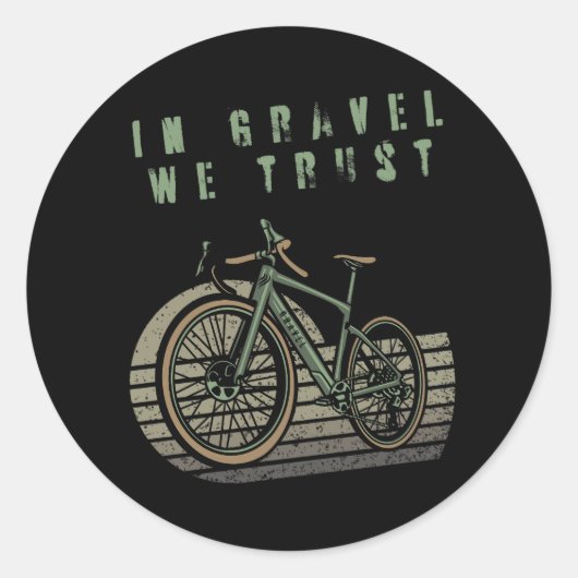 In Gravel We Trust - grind fietst sticker (Voorkant)