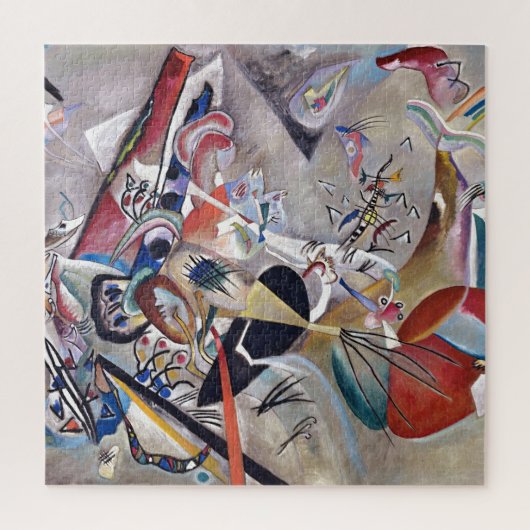 In Gray Kandinsky Modern Abstract Kunstwerk Legpuzzel (Verticaal)