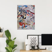 In Gray Kandinsky Modern Abstract Kunstwerk Poster (Thuiskantoor)