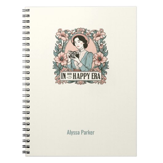 In haar gelukkige tijdperk grillig cadeau Notitieb Notitieboek (Voorkant)