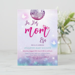In haar moeder tijdperk Paarse muziek Baby shower Kaart