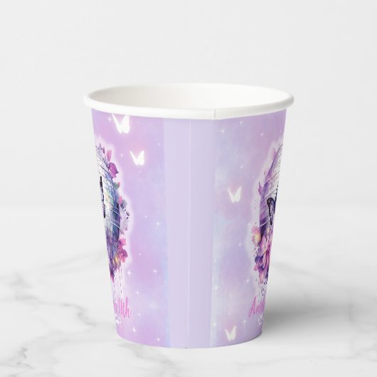 In haar verjaardag tijdperk verjaardagsfeestje pap papieren bekers (Rechts)